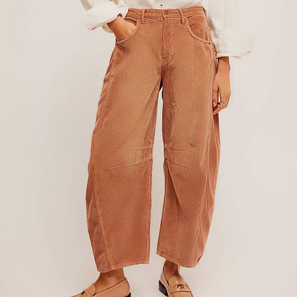 We The Free Good Luck Mid-Rise Cord Barrel Jeans in Emperador SZ 25 NWT - Picture 4 of 13